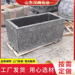 天然老石槽户外圆缸花盆旧猪槽石磨园林景观牛槽马槽养鱼水池石槽
