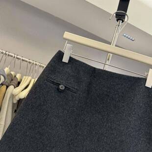 秋RHU冬韩系钮扣5设计感A字9防0走光半身裙毛呢短 809服饰283正版