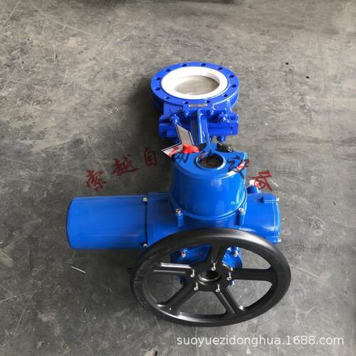 索越电动刀型闸阀硬密封蒸汽阀门防腐蚀DN400智能型手电一体