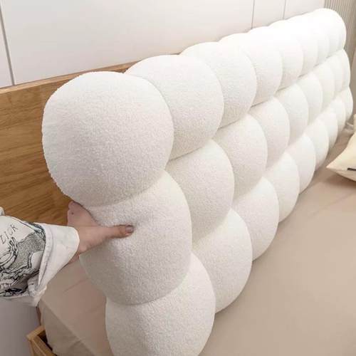 奶油床头靠垫榻榻米床上靠枕通用床头软靠垫加厚床头罩套护腰防撞