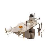 家用餐饭桌可 板桌子岩边热卖 餐桌 一体伸缩实木折叠小户型移动柜