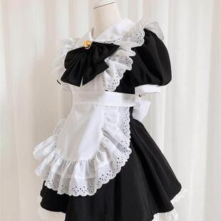 maid white dress Princess dress女佣制服 Black Lolita and
