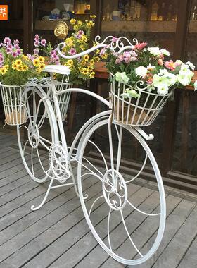 铁艺自行车摆件婚庆装饰花车橱窗装饰摄影道具园艺自行车花架