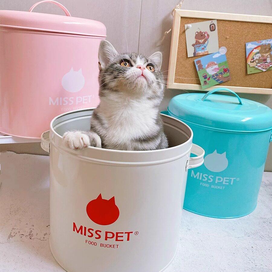 猫粮储存桶 密封储存罐宠物储粮桶猫粮盒子粮食收纳箱防潮狗食桶