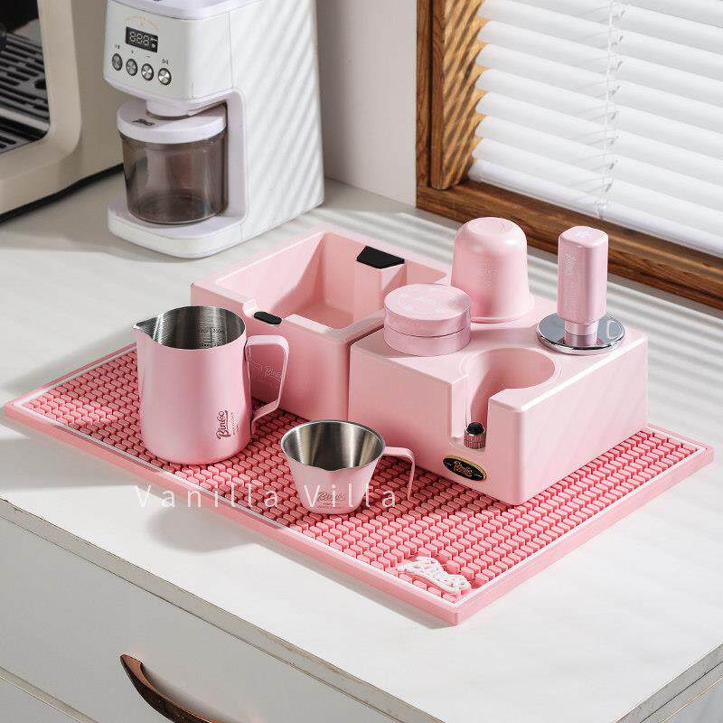 多功能咖啡压粉底座敲渣桶一体布粉器压粉锤手柄器具收纳组合套装