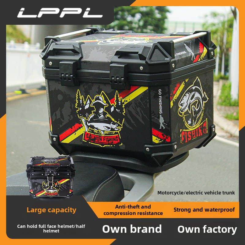 摩托车尾箱大容量非铝合金后备箱铃木uy125踏板电瓶车可拆卸