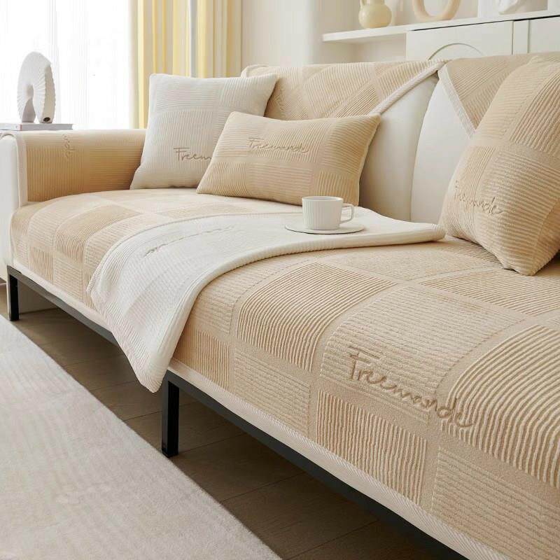 冬季毛绒沙发垫秋冬款防滑坐垫子真皮沙发专用套罩全包沙发巾定制