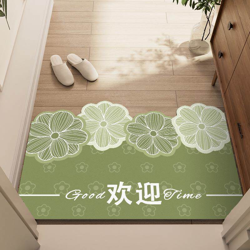 春日小花入户门地垫进门门口脚垫PVC可擦免洗防滑进门皮革地毯