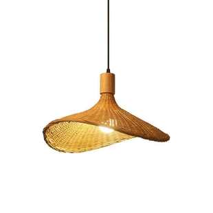 竹编吊灯新中式 竹艺灯笼茶楼仿古灯罩 灯饰藤编禅意茶室餐饮灯日式