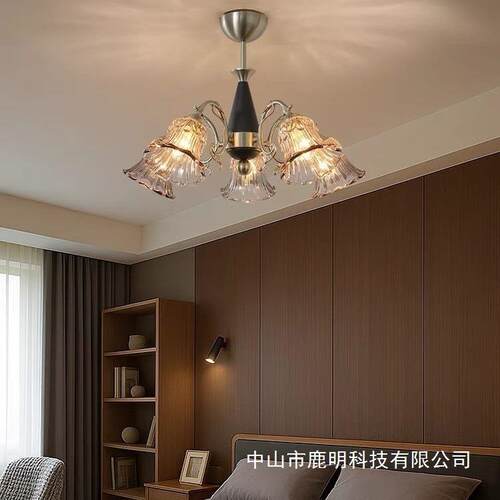法式中古田园风铃兰花玻璃吊灯美式复古别墅客厅温馨卧室装饰吊灯