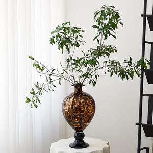 中古花瓶轻奢高级感家居摆饰大肚豹纹花器艺术软装水培鲜花植物瓶