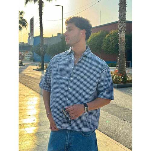 R 84783 Vintage plaid embroidered shirt 复古格子刺绣衬衫