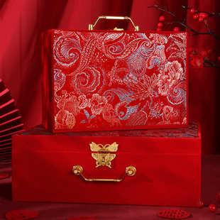 结婚礼金盒提亲聘礼箱彩礼钱盒子装万元订婚用品大全10万18万箱子