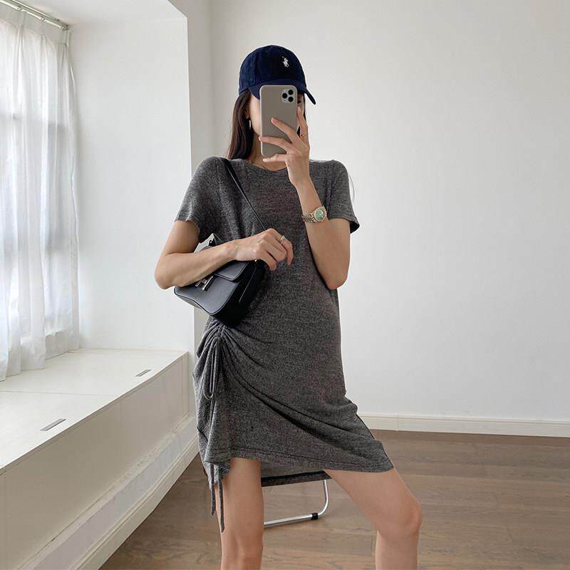 金色的茧 冰丝针织孕妇洋装夏季新款时尚潮妈夏款宽松显瘦裙子