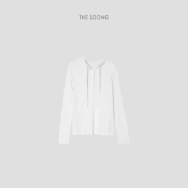 THESOONG/Henry shirt 加倍升级汉麻混纺白色亨利衬衫休闲上衣女