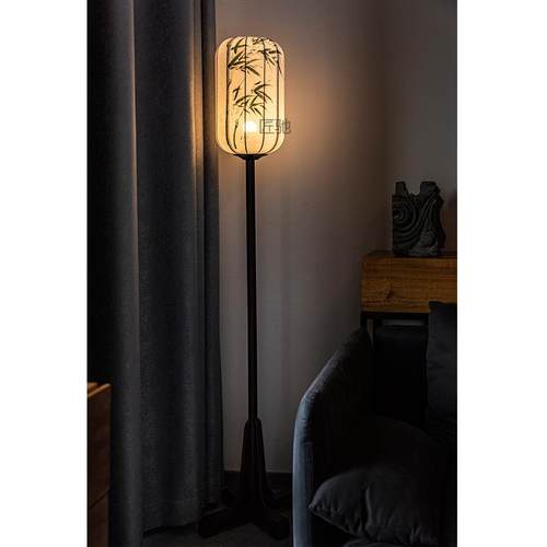 月光竹影新中式古典中国风立式灯手工绘画文艺茶室客厅书房落地灯