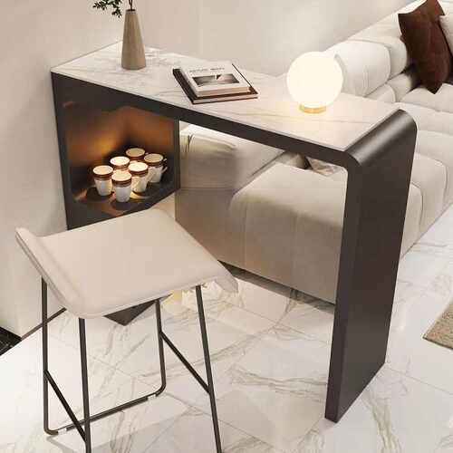 休闲迷你吧台桌家用小吧台简约岩板高脚桌长条桌客厅沙发阳台隔断