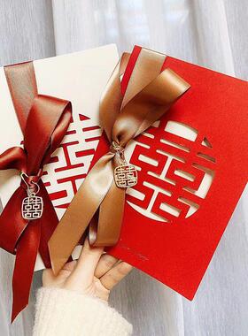 婚礼誓言卡一对高级简约结婚新婚现场誓言词卡致辞红色贺卡宣誓卡
