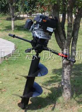 质耐用式RSA手提汽油挖坑机力 电工程栽杆打洞机 优园林种植挖坑