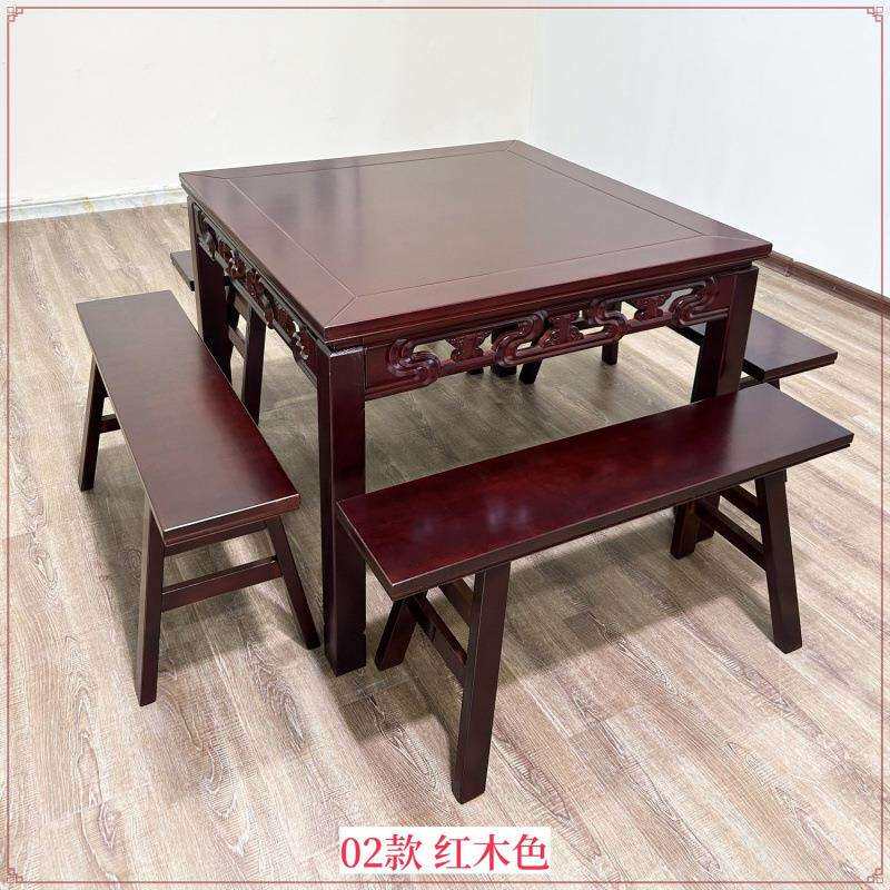 八仙桌实木方桌子客厅家用农村中堂老式实木餐桌饭店圆形正方形桌