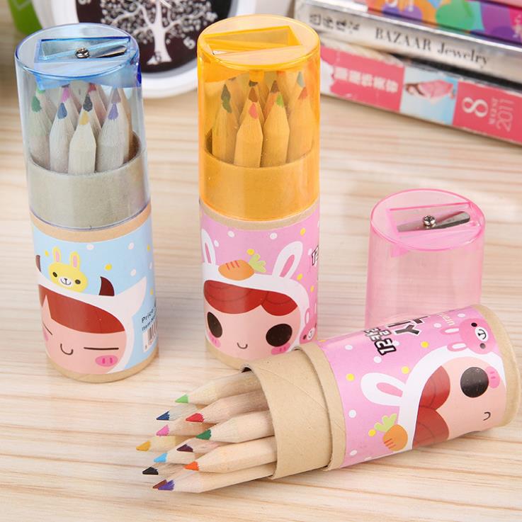 正品中开学礼物奖品学生创意文具小礼品迷你彩色铅笔批12色18色2