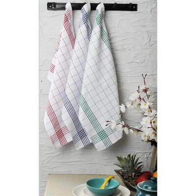 3条kitchen towel厨房毛巾纯棉擦手巾擦杯布擦盘子吸水不掉毛清洁