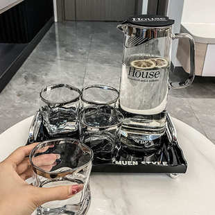 家用客厅待客喝水水杯ins风耐热茶具茶杯水具 高颜值玻璃杯子套装