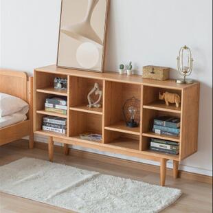 北美樱桃木原木日式组合书柜落地柜橡木储物格子柜收纳柜书架书橱