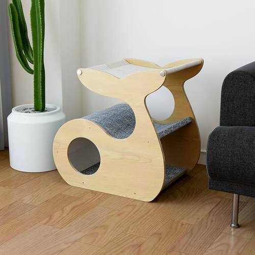 正品喵林苑多四猫家庭半猫夏冬窝实木双层帐篷季通用吊床封闭式猫