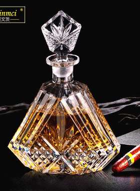 欧式加厚透明水晶玻璃酒樽带盖存酒瓶密封泡酒瓶酒吧家用酒瓶空瓶