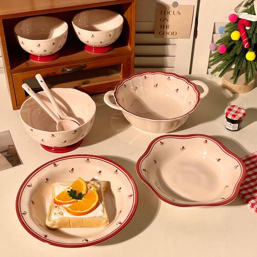 碗盘套装家用2026新款一人食漂亮碗餐具套组碗碟套装高颜值碗筷