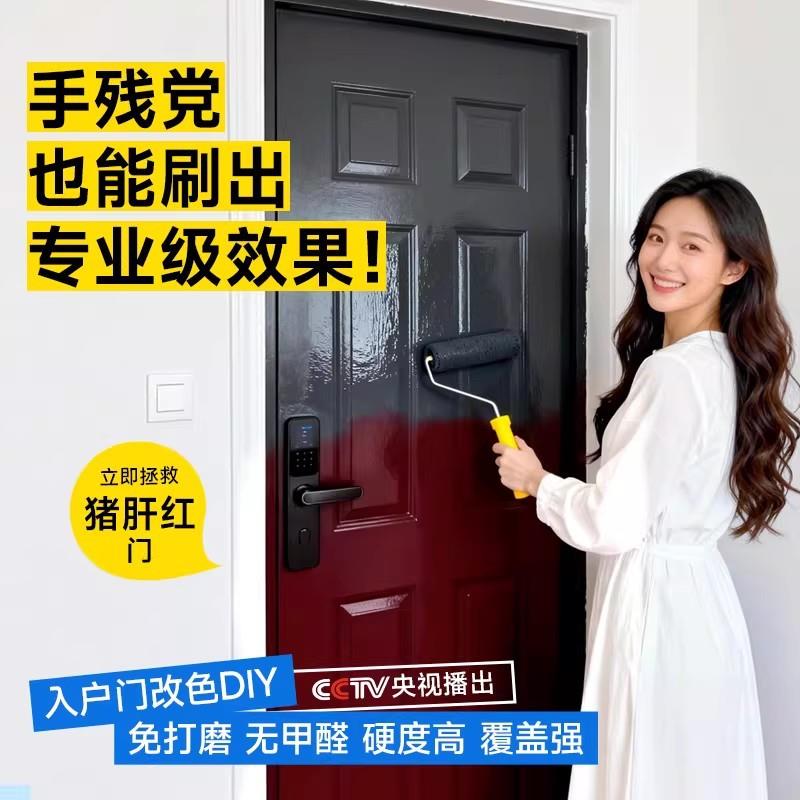 德国入户门翻新专用改色换色漆旧门铁大门改造自刷家用金属水性漆