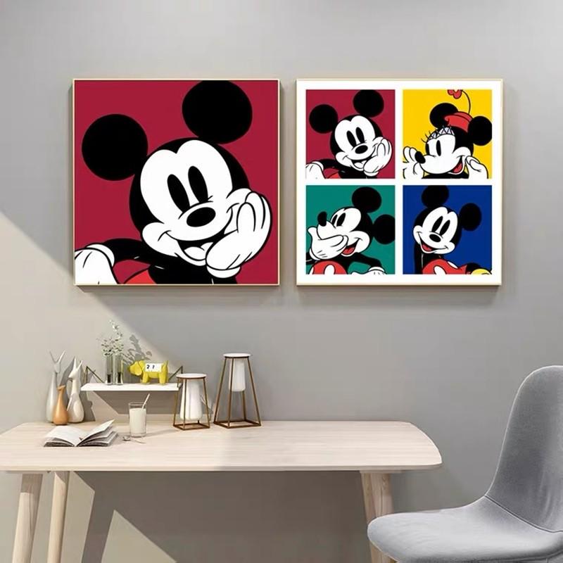 米奇波普风ins卡通装饰画潮流艺术壁画米老鼠摆画儿童房卧室挂画