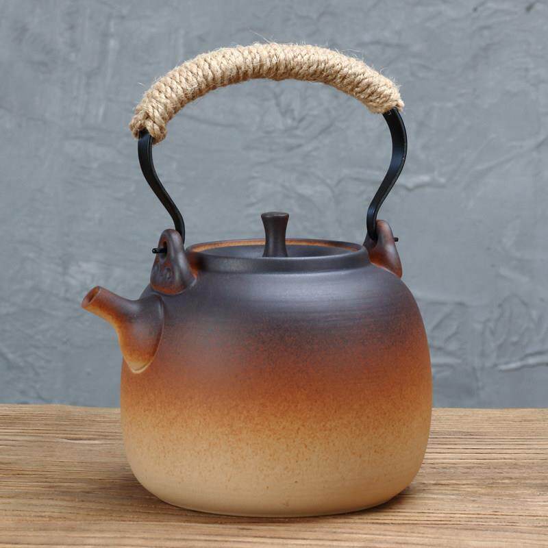 家用煮茶炉陶土壶功夫烧水壶窑变陶瓷茶壶提粱耐高温单个瓦斯明火