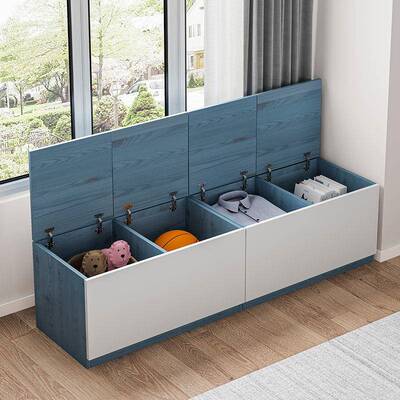 飘窗柜橱柜储物可地坐ASS落床边夹缝子柜翻盖卧室简易窗柜台衣柜