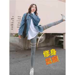秋冬加绒加厚保暖棉裤 显瘦秋裤 女外穿薄款 2025春秋灰色纯棉打底裤