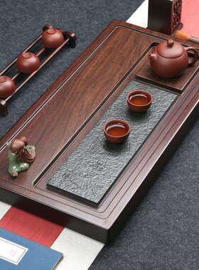 整块ZHY-HT00洲黑木夫茶盘实木家用茶台简约乌金石檀茶海非排水功