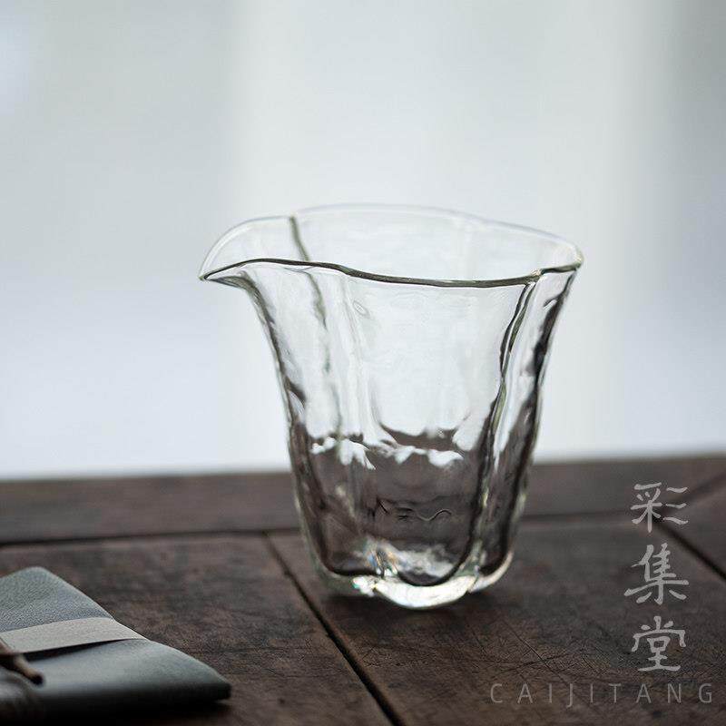 彩集堂 冰纹加厚玻璃公道杯 大口耐热分茶器茶海高档透明茶具匀杯