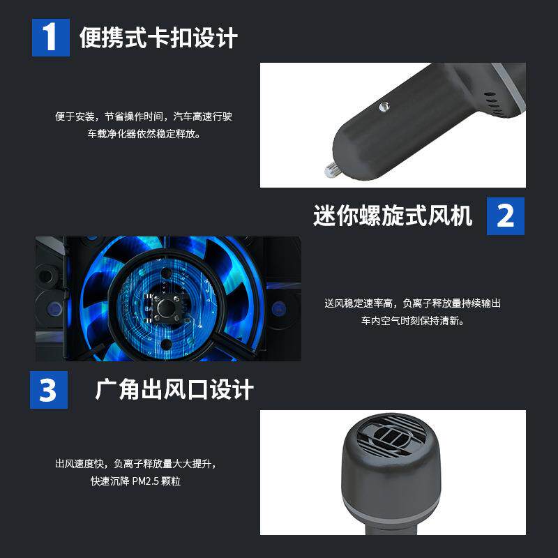 ZILO迷86-4你车载离负子空气净化器除甲烟味异味pm2E.5汽车醛点烟