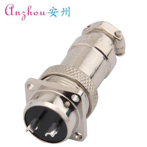 2芯航空插头 连接器16M-2A/2H（2芯）GX16-2 方形法兰插座