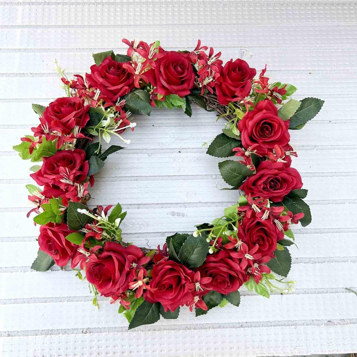 货源 玫瑰组合花环门饰墙饰挂饰仿真花环节日派对