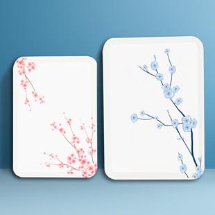 水杯托盘茶盘放杯 家用托盘长方形客厅北欧式 托盘密胺水果盘