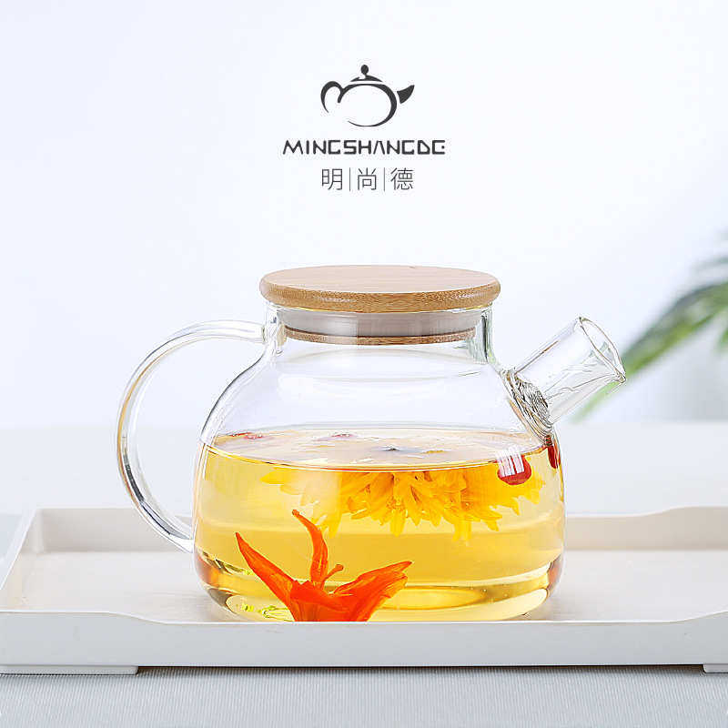 明尚德玻璃茶壶烧水壶玻璃壶日式透明围炉煮茶壶带木盖花茶壶,餐饮具,茶壶,淘宝优惠券,粉丝福利购,淘宝优惠卷