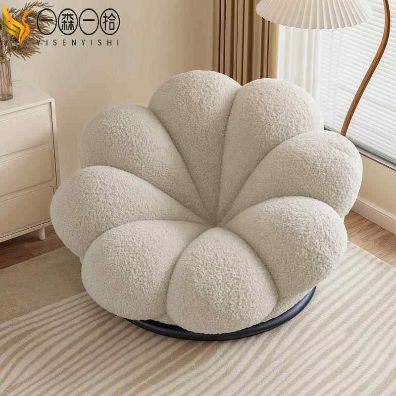 约风现代客休多种闲花瓣椅靠背沙发椅懒厅简人沙发单人卧室阳台小