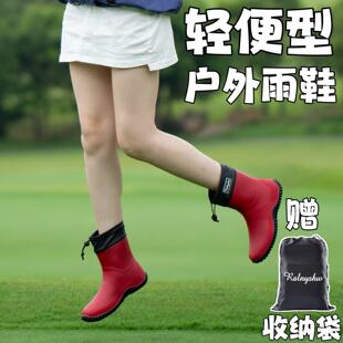 2026新耐磨钓鱼防水鞋 雨靴轻便工作户外胶鞋 防滑时尚 中筒男女雨鞋