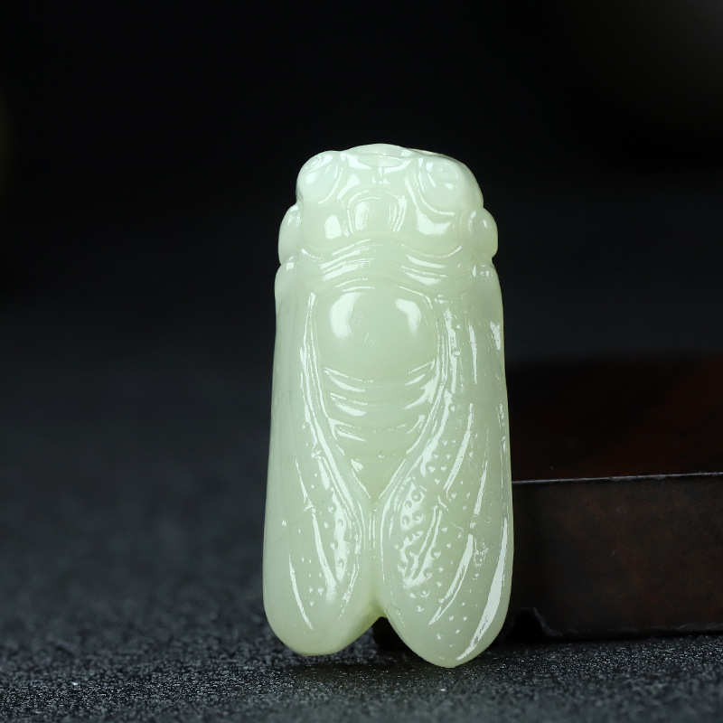 批发 和田玉吊坠 和田白玉蝉挂件  直播货源 批发供应 量大从优