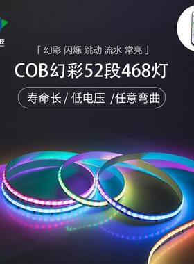12V/24V幻彩COB灯带468灯亮10MM宽COB流水编程跑马像素灯条