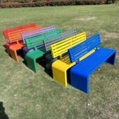 全铁艺长凳公园椅户外长椅庭条座OAT休院不锈钢闲靠背椅商休闲排