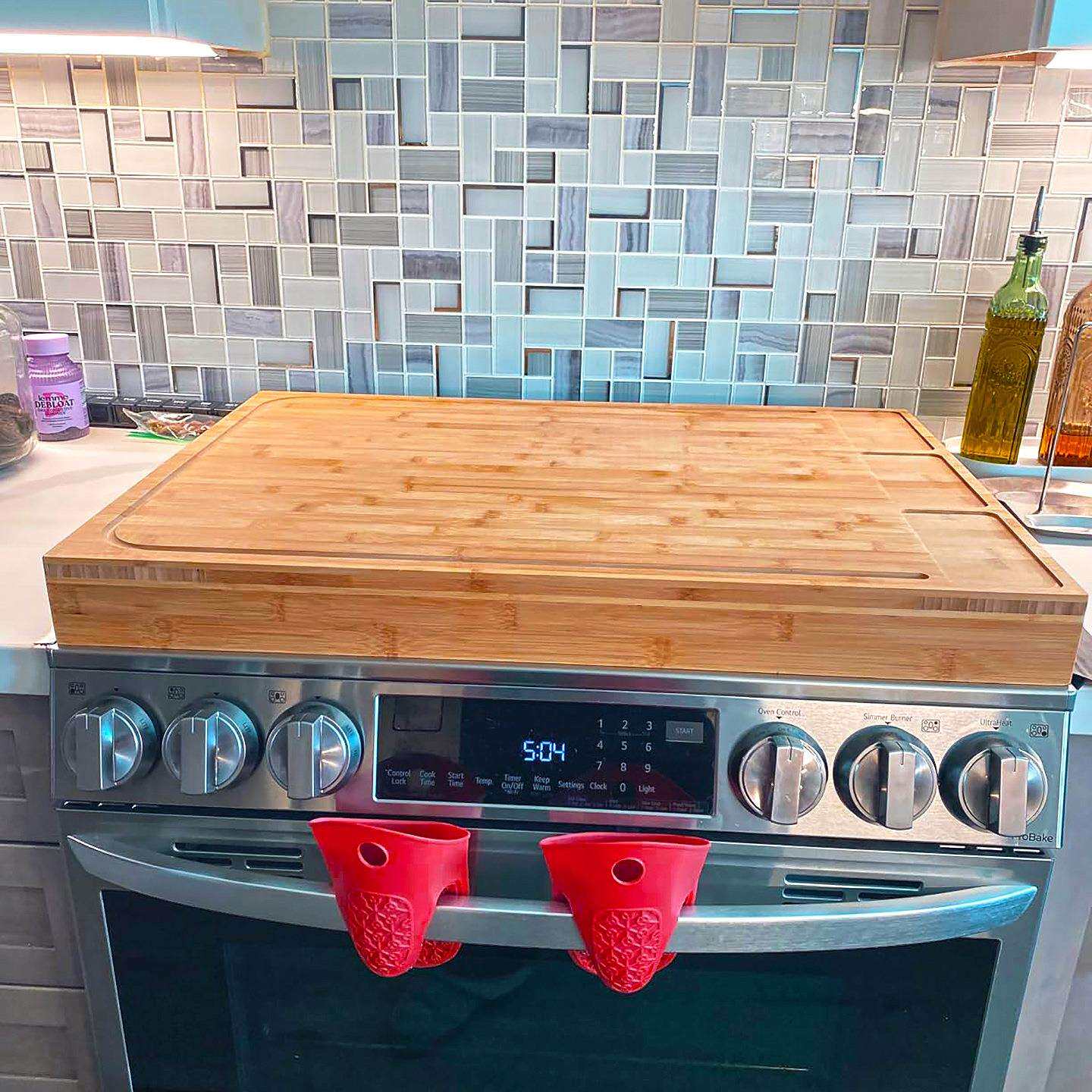 炉灶盖板切菜板特大号水槽菜板案板砧板厨房卡位擀和面带可拆卸脚