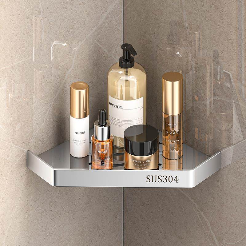 小尺寸三角架浴室墙角淋浴房不锈钢304转角小置物架拐角架壁挂式